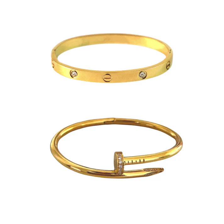 Nail And Love Bangle Stack