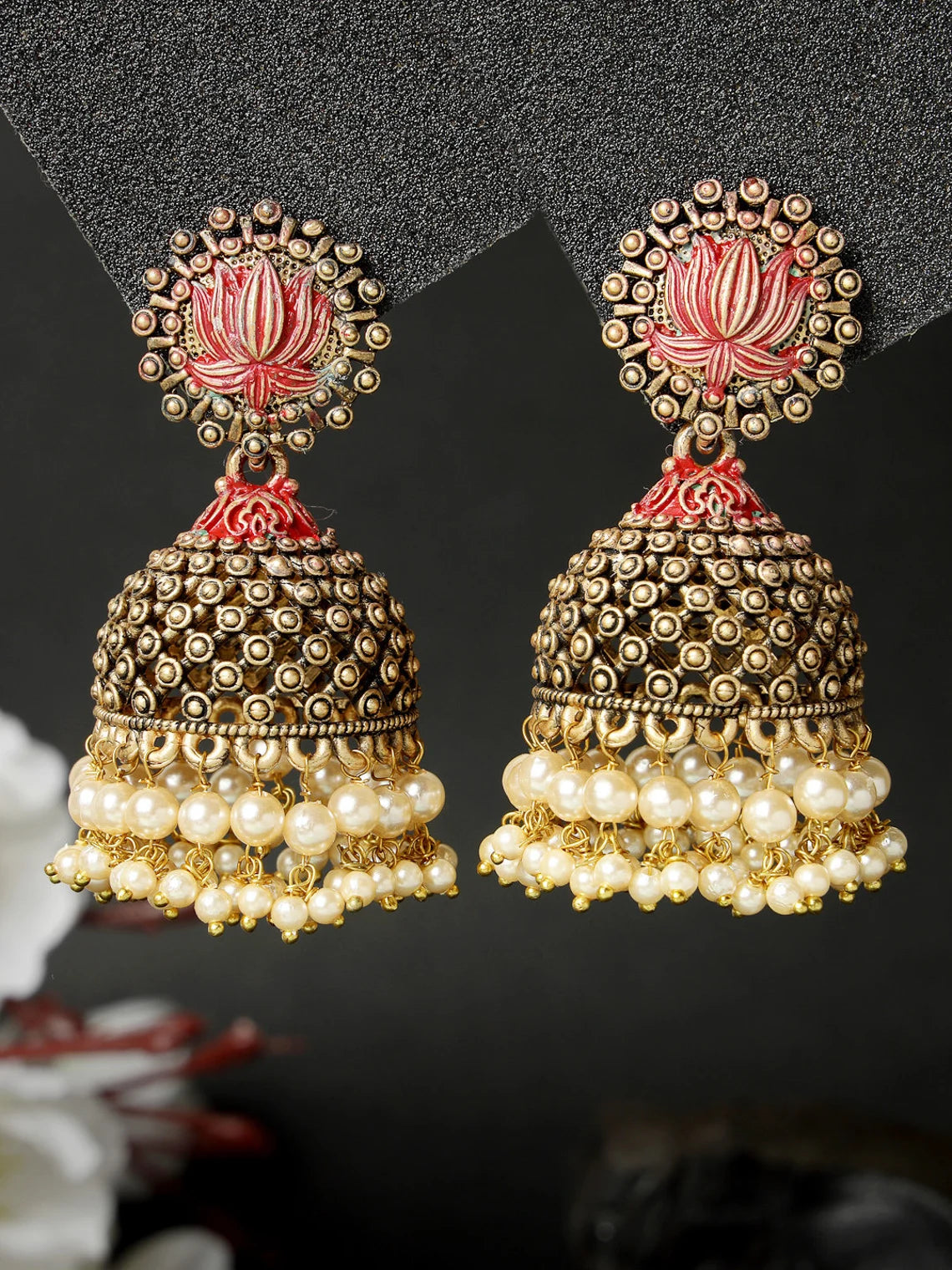 Gold-Plated Contemporary Jhumkas