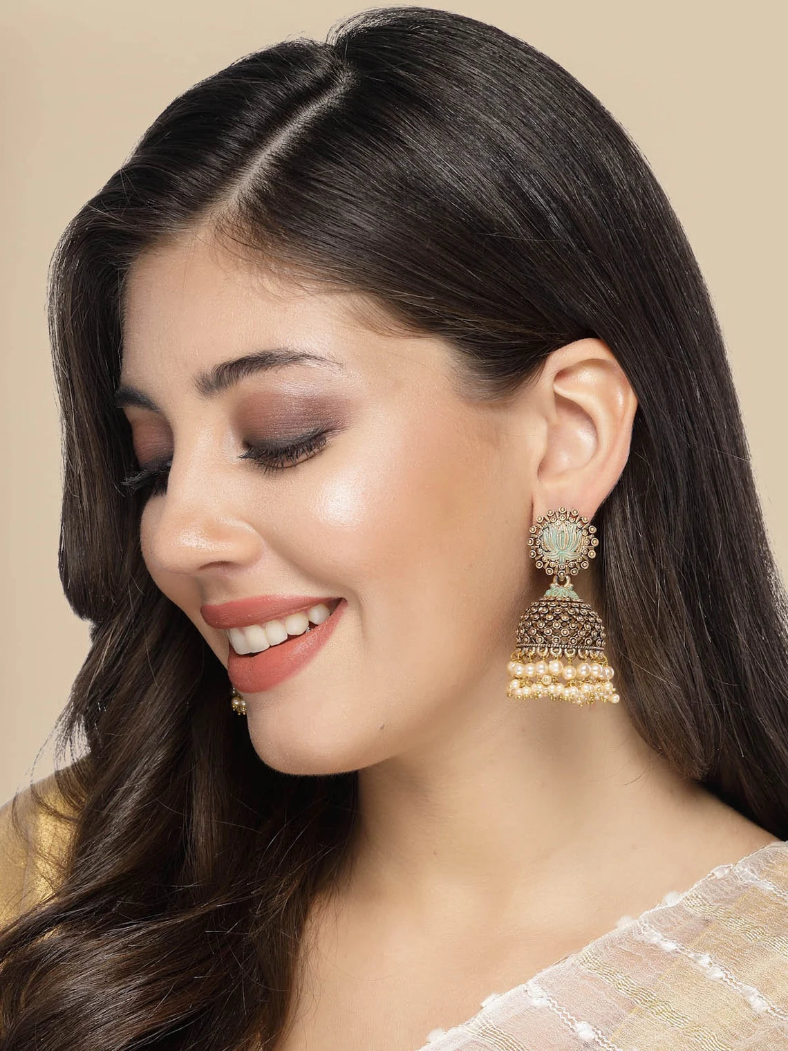 Gold-Plated Contemporary Jhumkas