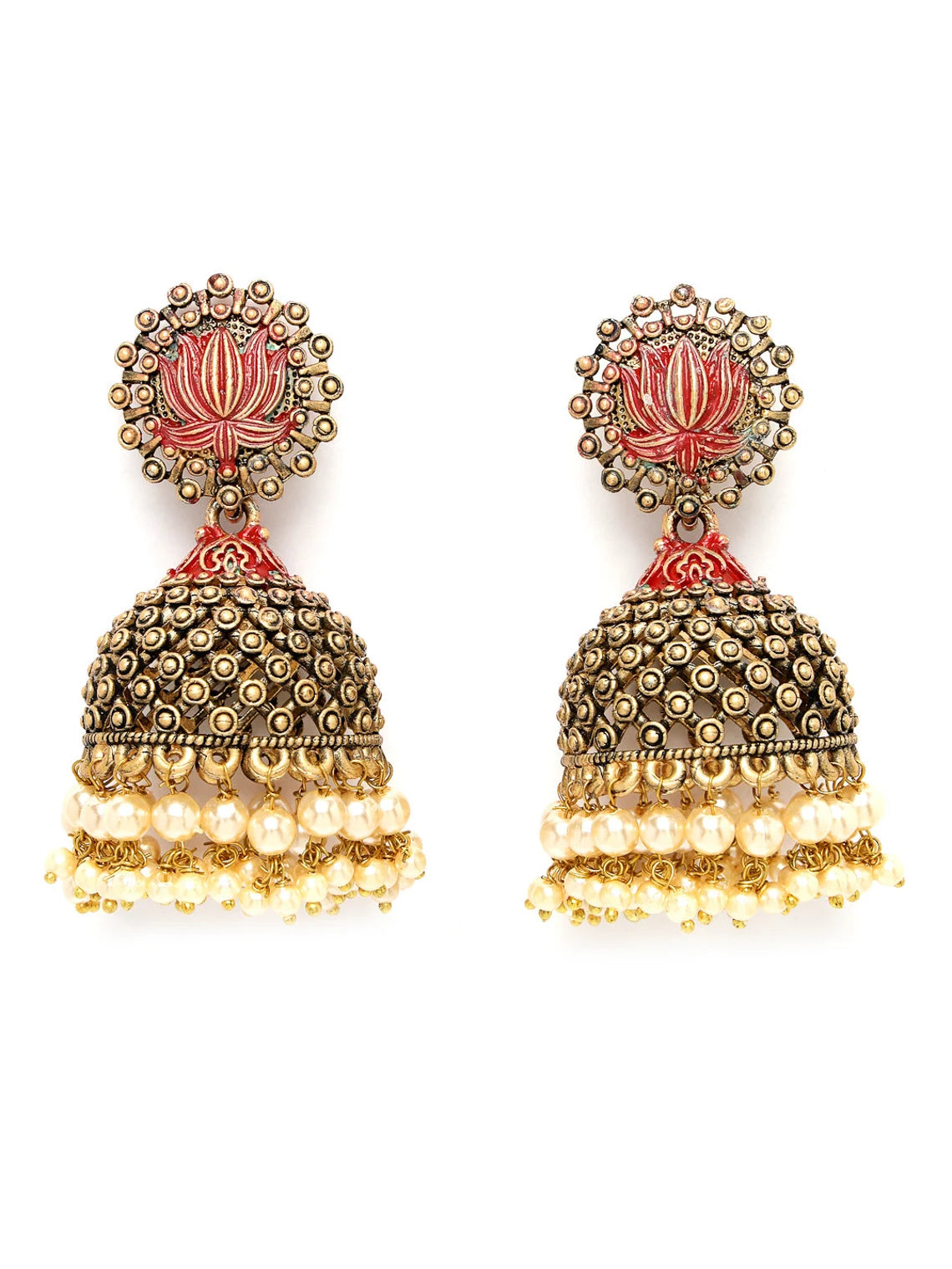 Gold-Plated Contemporary Jhumkas