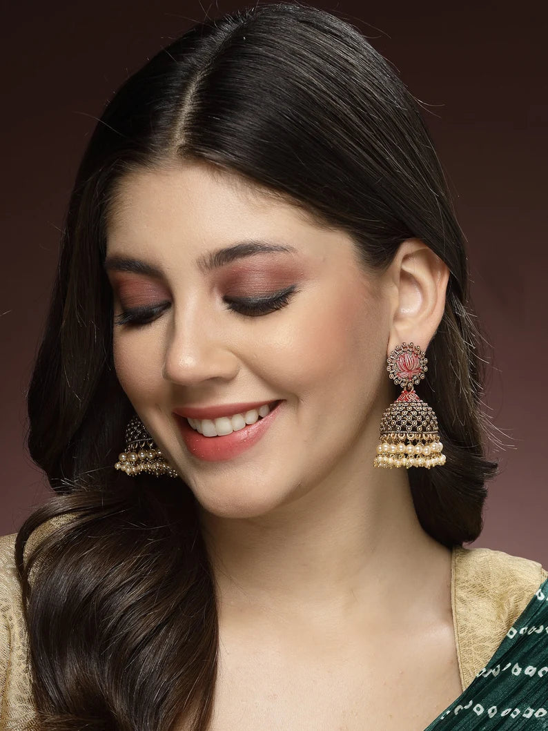 Gold-Plated Contemporary Jhumkas