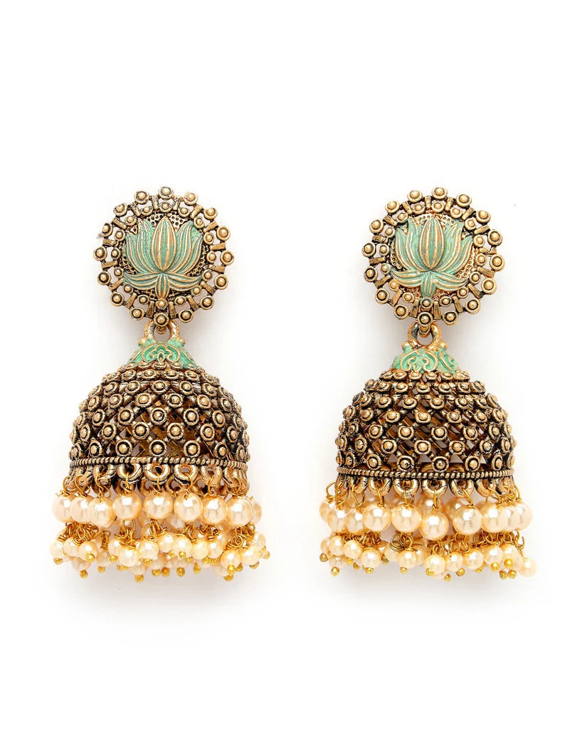 Gold-Plated Contemporary Jhumkas